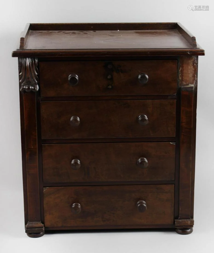 A Victorian mahogany miniature chest of drawers, the