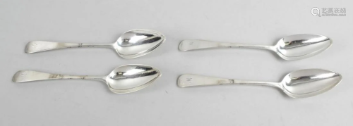 A pair of William IV Newcastle silver table spoons,