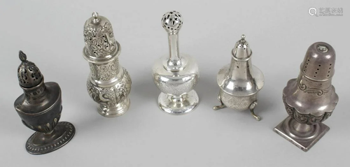 An early Victorian silver pepperette, of foliate