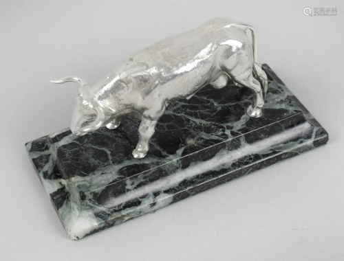 A novelty Spanish silver figure modelled as a bull,
