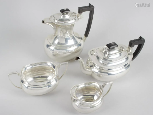 A 1930's silver four piece part tea service, compri…