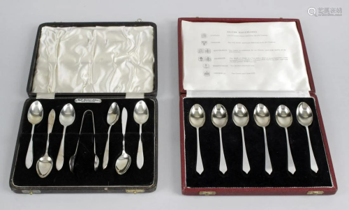 A mid-20th century cased set of six 'Silver Hallm…