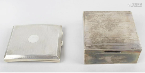 A 1930's silver cigarette case, of rectangul…