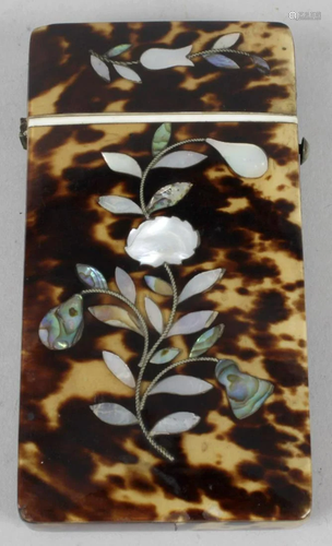 A 19th century tortoiseshell needle case of …