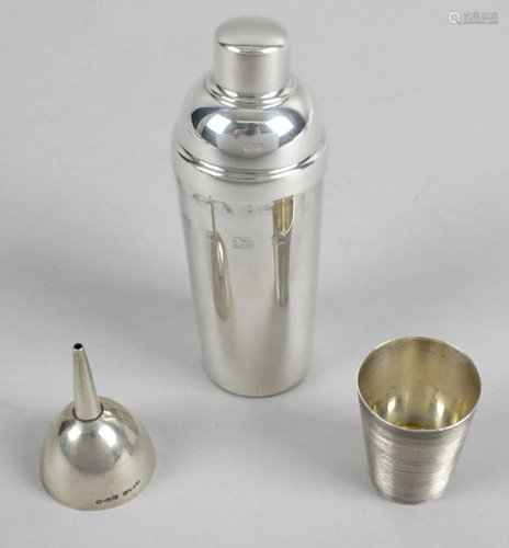 A late Victorian plain silver perfume funnel,