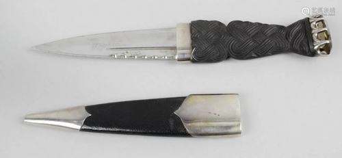 A modern Scottish silver mounted dirk, the moulded