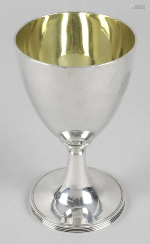 A George III silver goblet, the plain tapering bowl