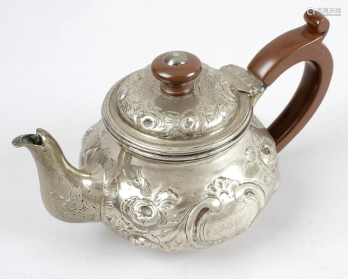A George III silver bachelor teapot, of bulbous f…