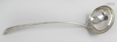 A George III Scottish silver soup ladle, in plain Old