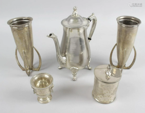 A selection of assorted silver plated items, to include