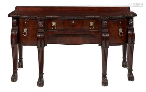 A George IV carved mahogany sideboard