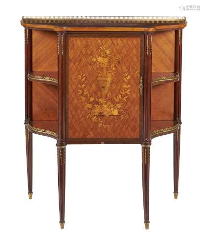 ϒ A French rosewood and tulipwood side cabinet