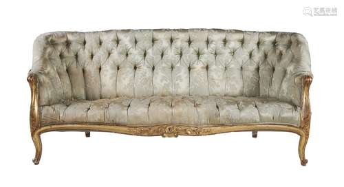 A Victorian giltwood sofa