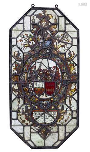 A Netherlandish stained and leaded glass armorial panel