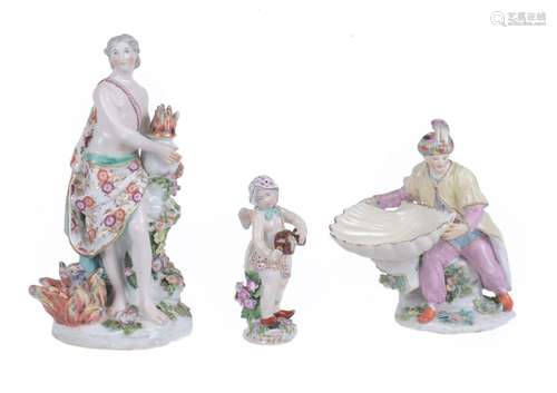 Three assorted Chelsea porcelain figures