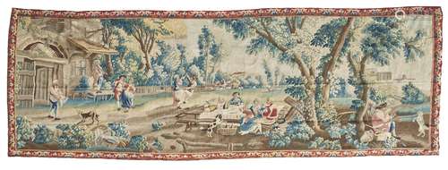 A French wool and silk pastoral tapestry