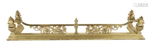 A substantial English or French cast brass fender