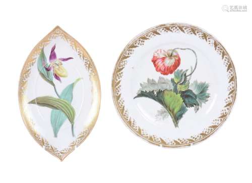 A Derby plate painted with a poppy