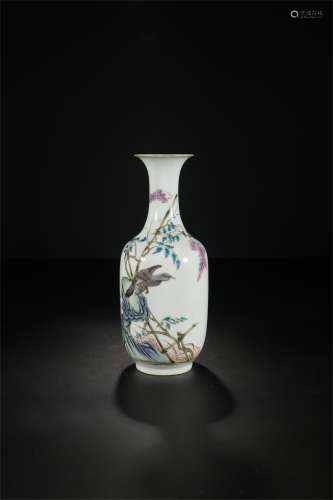 A Chinese Flowers And Birds Famille-Rose Porcelain Vase