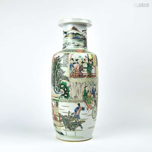 A Chinese Wu-Cai Porcelain Figures Story Vase