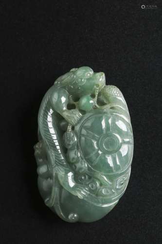 A Chinese Jadeite Carved Ancient Beast Table Item
