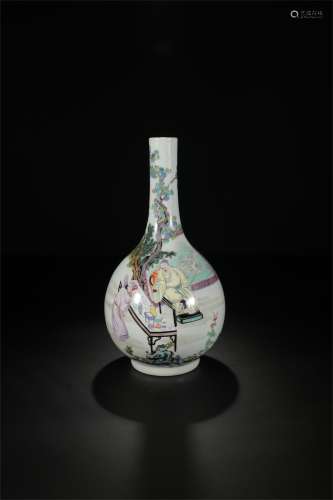 A Chinese Figures Story Famille-Rose Porcelain Vase