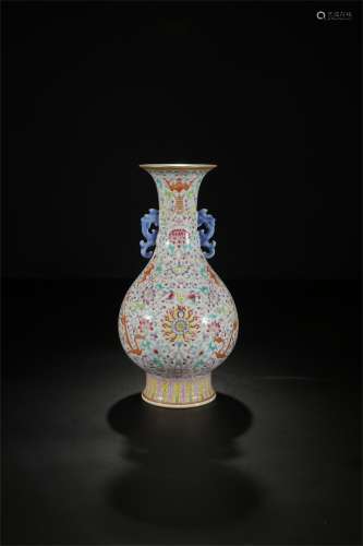 A Chinese  Famille-Rose Porcelain Vase