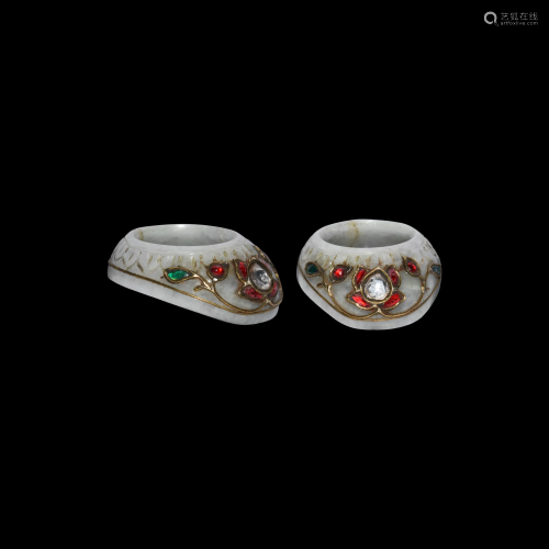 Mughal Archer's Ring with Diamond, Rubies and E…
