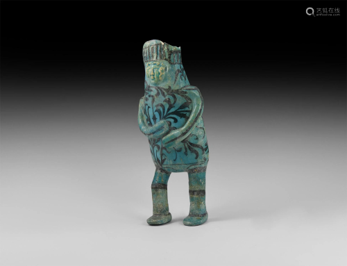 Islamic Turquoise Glazed Figural Vessel