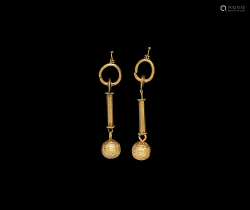 Medieval Gold Earring Pair