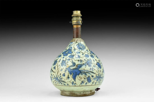 Islamic Safavid Blue and White Lamp