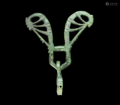 Medieval Bridle Cheek Piece with Dragons