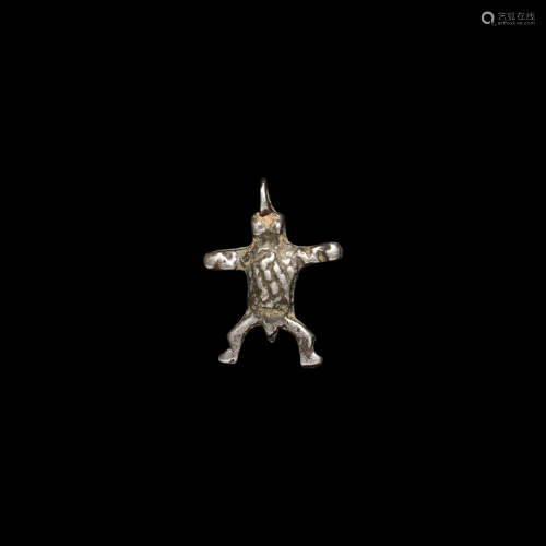 Post Medieval Silver Splayed Tortoise Amulet