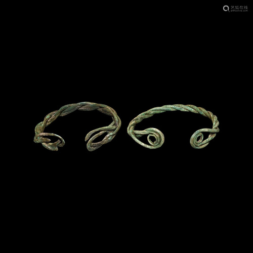 Viking Twisted Wire Bracelet Pair