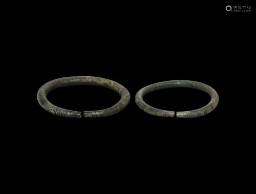 Bronze Age Decorated Bracelet Pair