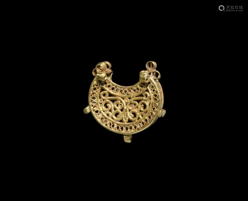 Islamic Gold Lunar Pendant