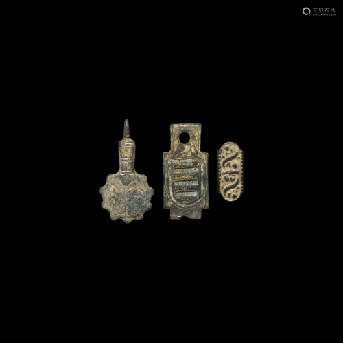 Medieval and Later Gilt Heraldic Artefact Group