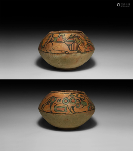 Indus Valley Mehrgarh Painted Bowl with Lion and Bull