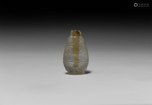 Indian Carved Crystal Perfume Bottle