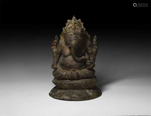 Indian Seated Ganesha Statuette