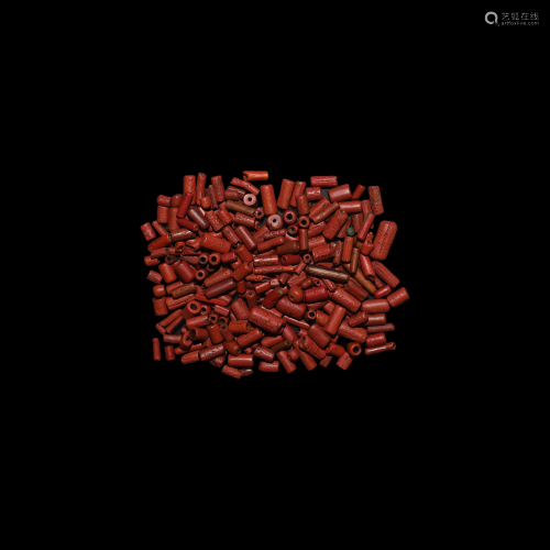 Post Medieval Red Jasper-Coloured Bead Collection