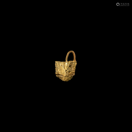 Viking Gold Filigree Bucket Pendant