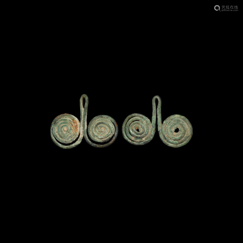 Bronze Age Coiled Pendant Pair