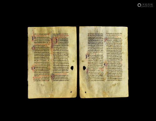 Medieval Paris Bible Manuscript Folio