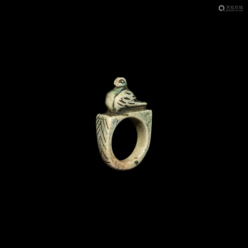 Byzantine Bone Ring with Dove