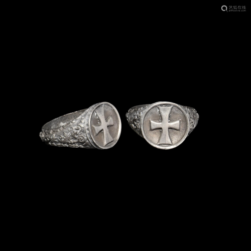 Post Medieval Silver Ring with Cross