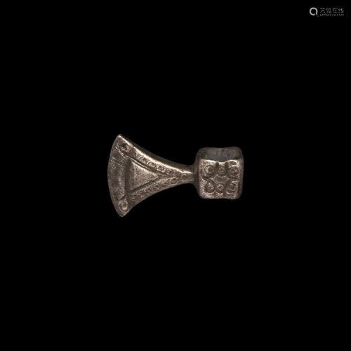 Post Medieval Silver Miniature Axe Pendant