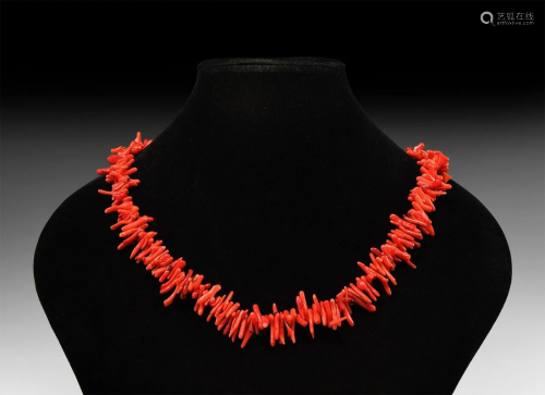 Red Coral Bead Necklace