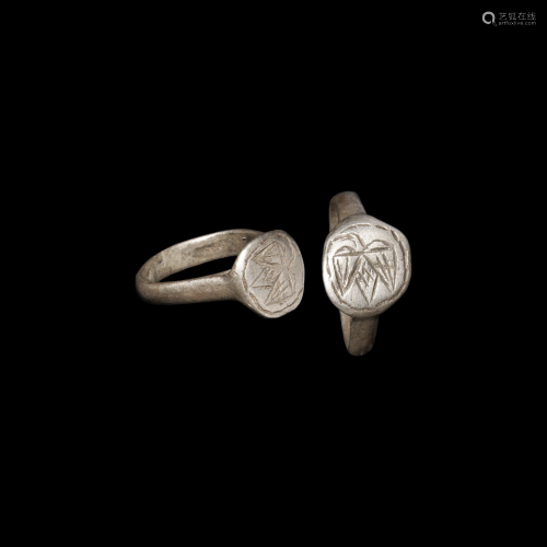 Medieval Silver Ring with Eagle