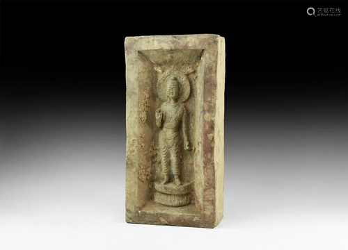 Large Chinese Brick with Buddha Figure